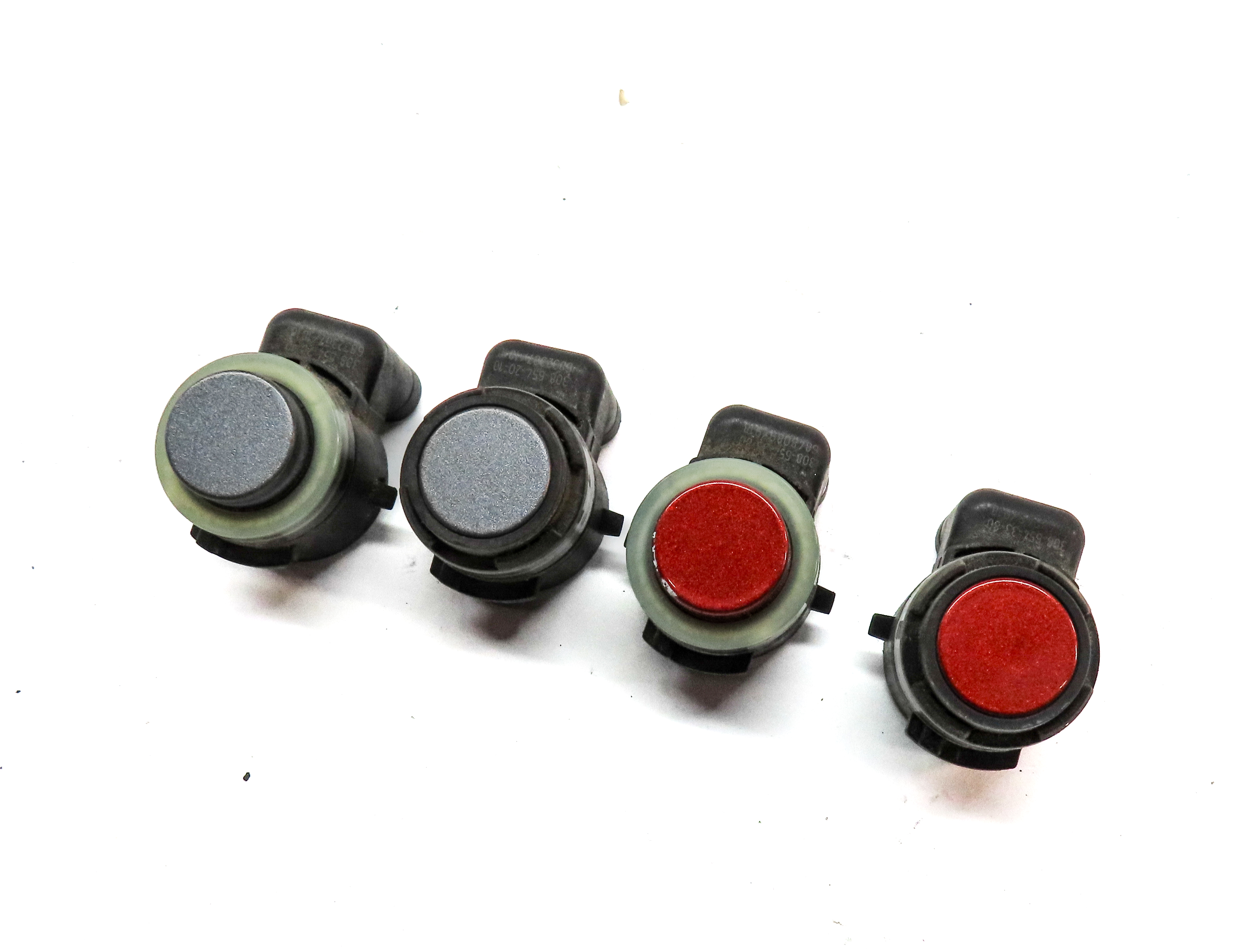 2018 BMW X2 (F39) REAR PARK ASSIST PDC SENSOR SET 4 (RED & SILVER) — exact item pictured